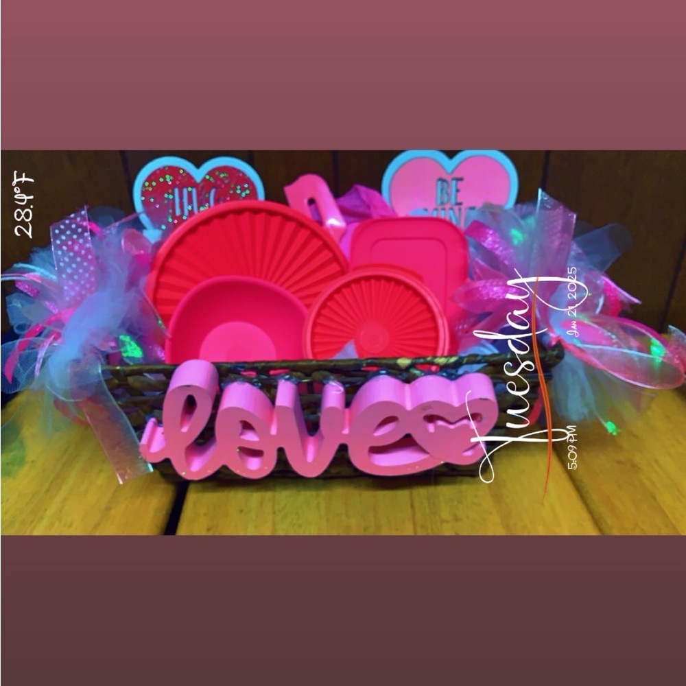 Valentines Day Tupperware Gift Basket